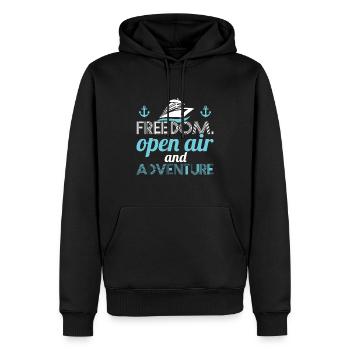 voile voile ancre ancre voilier voilier bateau - Sweat à capuche Premium bio Homme - noir - Devant - Nico (187cm)