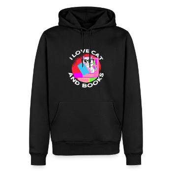 Buchliebhaber Lesefreund und Buchwurm - Männer Premium Bio Hoodie - Schwarz - Vorne - Nico (187cm)