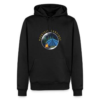 nature, nature gens, montagnes, camping, camping - Sweat à capuche Premium bio Homme - noir - Devant - Nico (187cm)