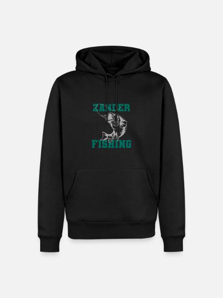 Zander Angler - Sweat à capuche Premium bio Homme - noir
