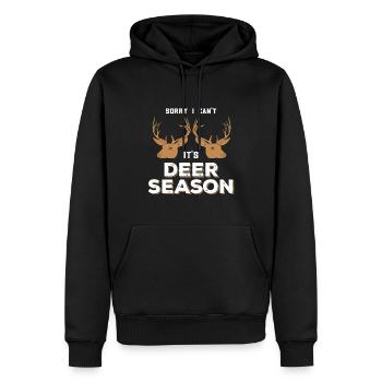 Drôle de cerf saison chasseur cadeaux - Sweat à capuche Premium bio Homme - noir - Devant - Nico (187cm)