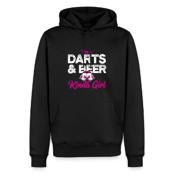 Darts & Bier Darten - Männer Premium Bio Hoodie - Schwarz - Vorne - Nico (187cm)