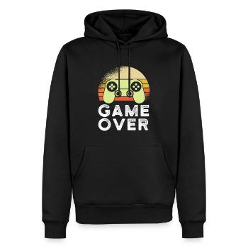 Fin du jeu - Sweat à capuche Premium bio Homme - noir - Devant - Nico (187cm)