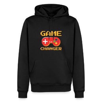 Game Changer - Männer Premium Bio Hoodie - Schwarz - Vorne - Nico (187cm)