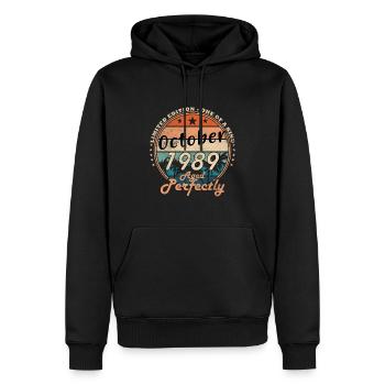1989 October 1989 Jubilee October 1989 - Men’s Premium Organic Hoodie - black - Front - Nico (187cm)