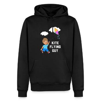 Drachenfliegen Drachensteigen Retro Geschenk - Männer Premium Bio Hoodie - Schwarz - Vorne - Nico (187cm)