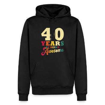 40 ans de 40e anniversaire - Sweat à capuche Premium bio Homme - noir - Devant - Nico (187cm)