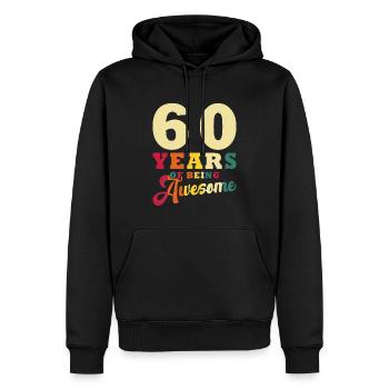Vintage, 60 Jahre awesome, 60. Geburtstag - Männer Premium Bio Hoodie - Schwarz - Vorne - Nico (187cm)