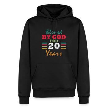 20. Geburtstag Geschenk 20 Jahre Spruch - Männer Premium Bio Hoodie - Schwarz - Vorne - Nico (187cm)