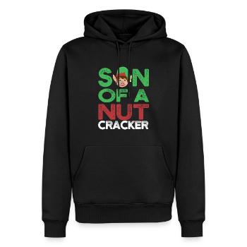 Noël Noël elfe gnome - Sweat à capuche Premium bio Homme - noir - Devant - Nico (187cm)