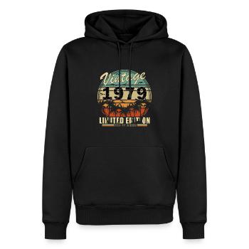 1979 Anniversary Gift Vintage 1979 Vintage 1979 - Men’s Premium Organic Hoodie - black - Front - Nico (187cm)