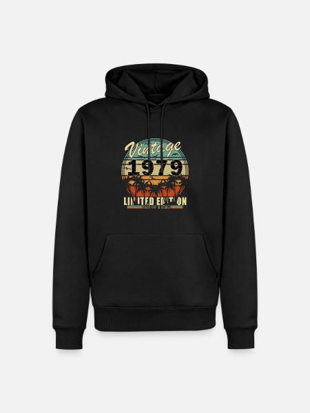 1979 Anniversary Gift Vintage 1979 Vintage 1979 - Men’s Premium Organic Hoodie - black