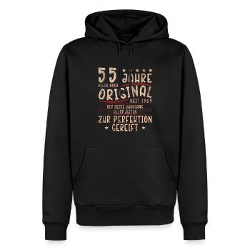 55. Geburtstag 55 Jahre - Männer Premium Bio Hoodie - Schwarz - Vorne - Nico (187cm)