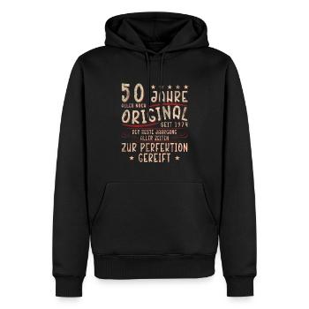 50 Geburtstag - Männer Premium Bio Hoodie - Schwarz - Vorne - Nico (187cm)