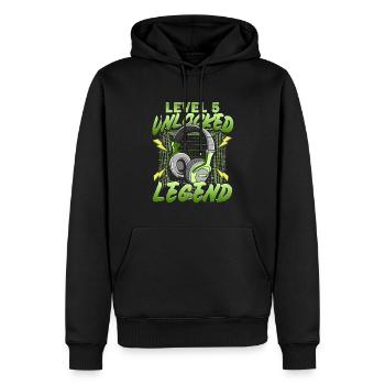Geburtstag Gamer Level 5 Unlocked 5 Geburtstag - Männer Premium Bio Hoodie - Schwarz - Vorne - Nico (187cm)