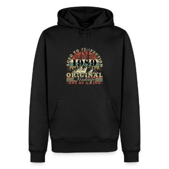 Made in 1989 - Men’s Premium Organic Hoodie - black - Front - Nico (187cm)