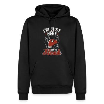 I'm Just Here For The Steak BBQ Grillen - Männer Premium Bio Hoodie - Schwarz - Vorne - Nico (187cm)