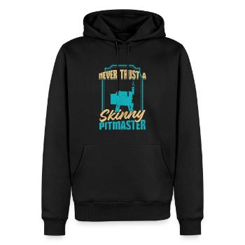 Never trust a skinny Pitmaster BBQ - Men’s Premium Organic Hoodie - black - Front - Nico (187cm)