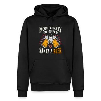 Ugly Xmas Bier Weihnachten - Männer Premium Bio Hoodie - Schwarz - Vorne - Nico (187cm)