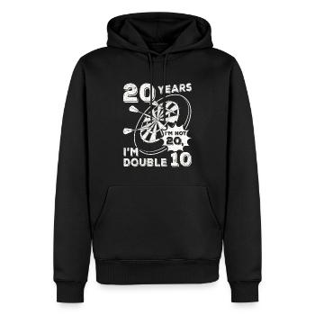 Ich bin nicht 20 ich bin Doppel 10 Geburtstag Dart - Männer Premium Bio Hoodie - Schwarz - Vorne - Nico (187cm)