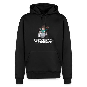 Tambours Batteurs Batteurs - Sweat à capuche Premium bio Homme - noir - Devant - Nico (187cm)