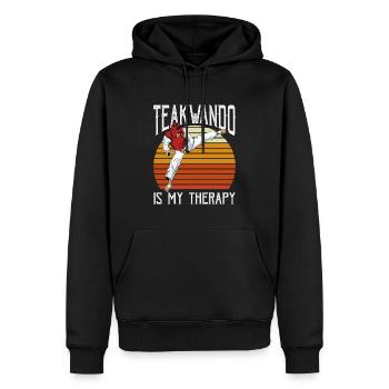 Therapie Taekwondo - Männer Premium Bio Hoodie - Schwarz - Vorne - Nico (187cm)