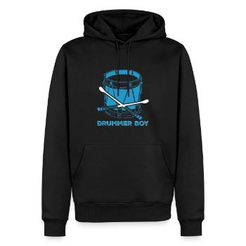 Cadeau Batteur Batteur Batteur - Sweat à capuche Premium bio Homme - noir - Devant - Nico (187cm)