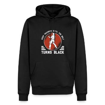Karaté Ceinture Noire - Sweat à capuche Premium bio Homme - noir - Devant - Nico (187cm)