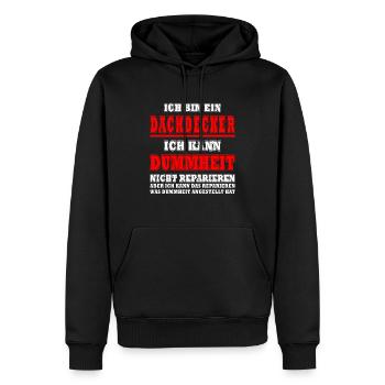Dachdecker Sprüche Dachdecken - Männer Premium Bio Hoodie - Schwarz - Vorne - Nico (187cm)