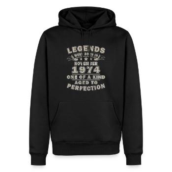 Geburtstag November 1974 Geschenk November 1974 - Männer Premium Bio Hoodie - Schwarz - Vorne - Nico (187cm)