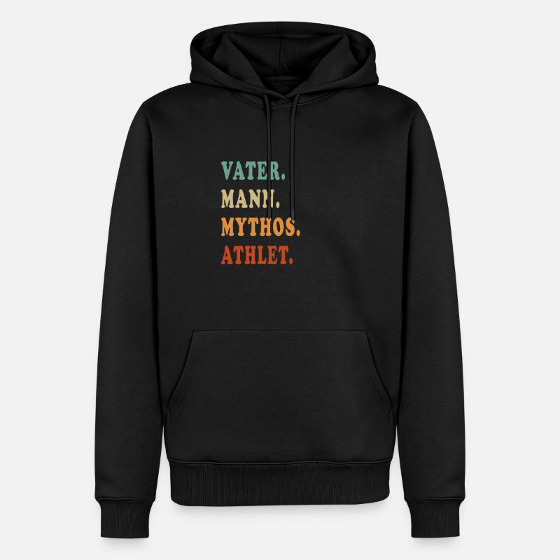 Athlet Vater Mythos - Männer Premium Bio Hoodie - Schwarz