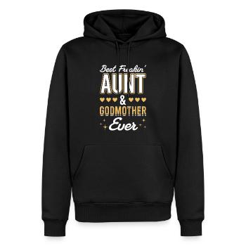 Meilleure de tante et marraine de tous les temps - Sweat à capuche Premium bio Homme - noir - Devant - Nico (187cm)