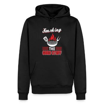 Rauch das Gute Zeug BBQ Grillen - Männer Premium Bio Hoodie - Schwarz - Vorne - Nico (187cm)