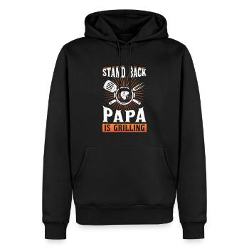 Achtung! Papa Grillt Heute Im BBQ-Style - Männer Premium Bio Hoodie - Schwarz - Vorne - Nico (187cm)