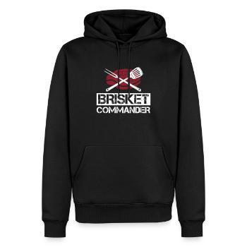 BBQ Brisket Commander Grillmeister Grillabende - Männer Premium Bio Hoodie - Schwarz - Vorne - Nico (187cm)