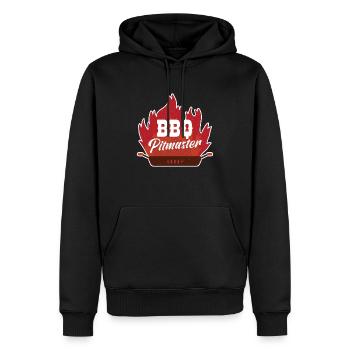 BBQ Pitmaster Flaming barbecue pleasure - Men’s Premium Organic Hoodie - black - Front - Nico (187cm)