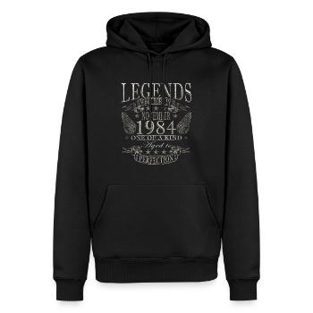 Novembre 1984 - Novembre 1984 Cadeau d’anniversaire - Sweat à capuche Premium bio Homme - noir - Devant - Nico (187cm)