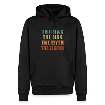 Thomas Mann Mythos Legende Vorname Name - Männer Premium Bio Hoodie - Schwarz - Vorne - Nico (187cm)
