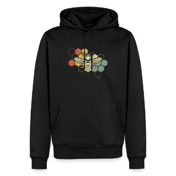 Bienen Imker Retro - Männer Premium Bio Hoodie - Schwarz - Vorne - Nico (187cm)