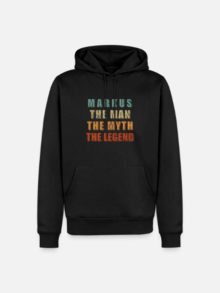Markus Nom Prénom Anniversaire - Sweat à capuche Premium bio Homme - noir