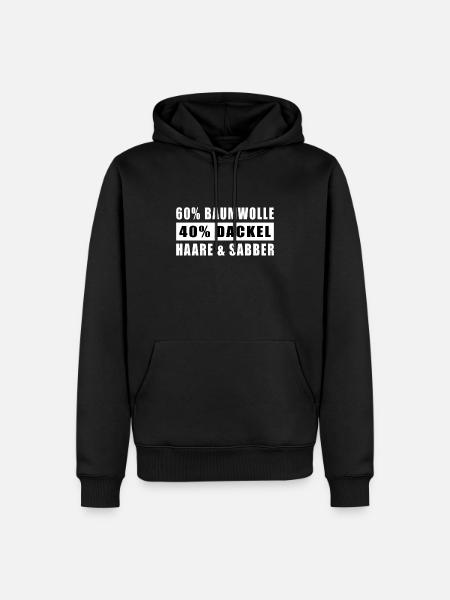 Lustige Dackel Sprüche - Männer Premium Bio Hoodie - Schwarz