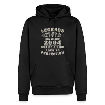 Décembre 2004 Anniversaire Décembre 2004 Cadeau - Sweat à capuche Premium bio Homme - noir - Devant - Nico (187cm)