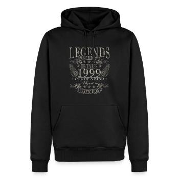Décembre 1999 Jubilé 1999 Légendes Décembre - Sweat à capuche Premium bio Homme - noir - Devant - Nico (187cm)