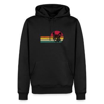 Bouledogue français - Sweat à capuche Premium bio Homme - noir - Devant - Nico (187cm)