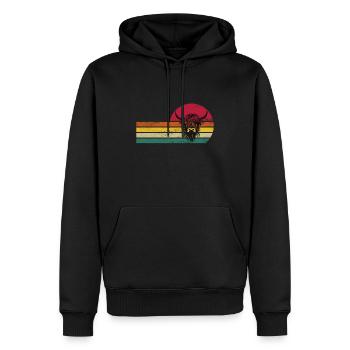 Highland bovins vache cornes esquisse de bétail poilu - Sweat à capuche Premium bio Homme - noir - Devant - Nico (187cm)