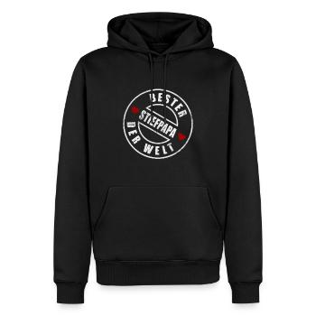 Bester Stiefpapa der Welt Geschenkidee - Männer Premium Bio Hoodie - Schwarz - Vorne - Nico (187cm)