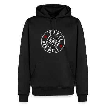 Die Beste Tante der Welt - Tante - Tanten - coole - Männer Premium Bio Hoodie - Schwarz - Vorne - Nico (187cm)