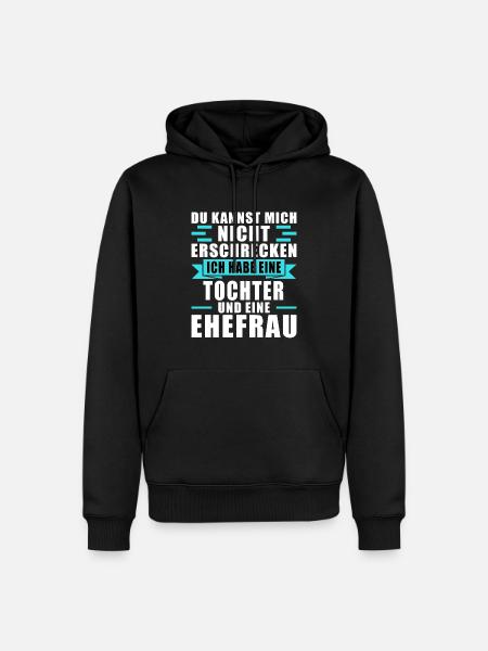 Papa Tochter Ehefrau Geschenk - Männer Premium Bio Hoodie - Schwarz