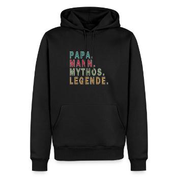 Vater Papa Mythos Vatertag - Männer Premium Bio Hoodie - Schwarz - Vorne - Nico (187cm)
