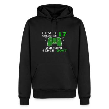 Original 2007 17 Jahre Level 17 Freischalten - Männer Premium Bio Hoodie - Schwarz - Vorne - Nico (187cm)